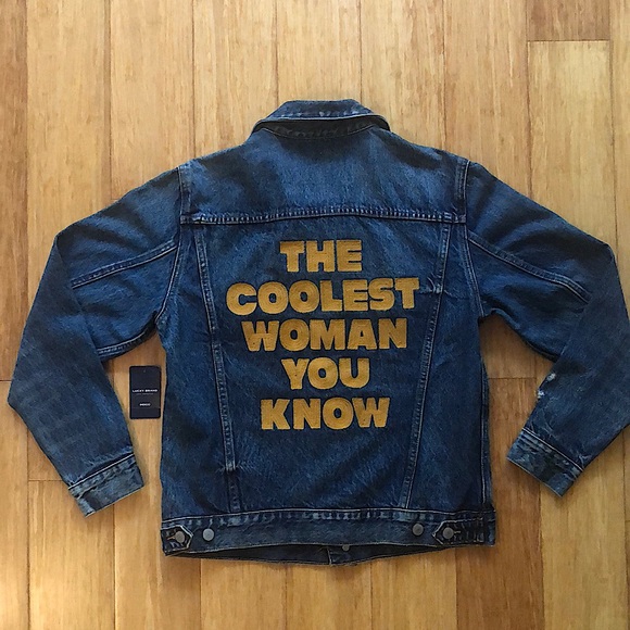 Lucky Brand Women’s Jeans Jacket “The Coolest Woman You Know” Size Medium - Picture 1 of 7